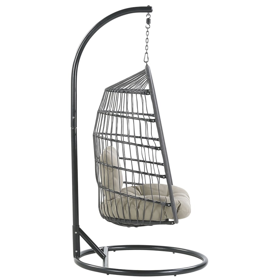 Fotel wiszący ze stojakiem czarny ALLERA