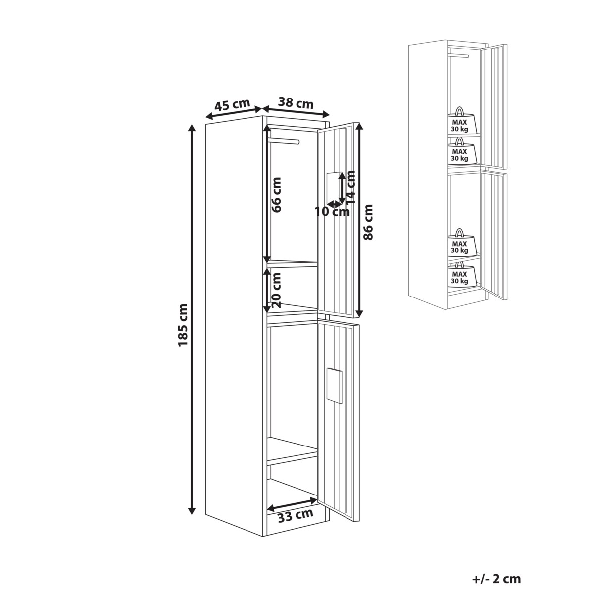 Szafa socjalna ubraniowa dwupoziomowa ATHLETE Metal Biały/ niebieski