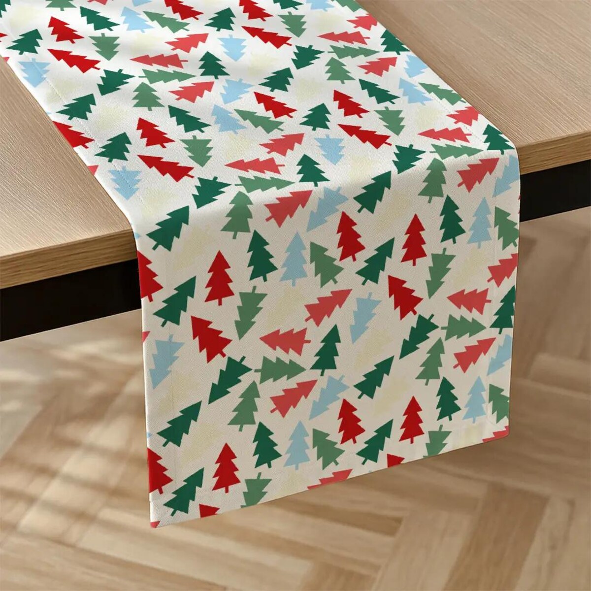 Bieżnik świąteczny - Kolorowe choinki - 35x130