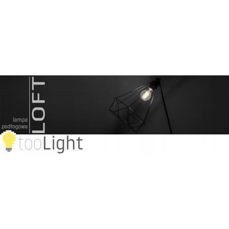Lampa Stojąca Podłogowa Black Loft Czarna Reno