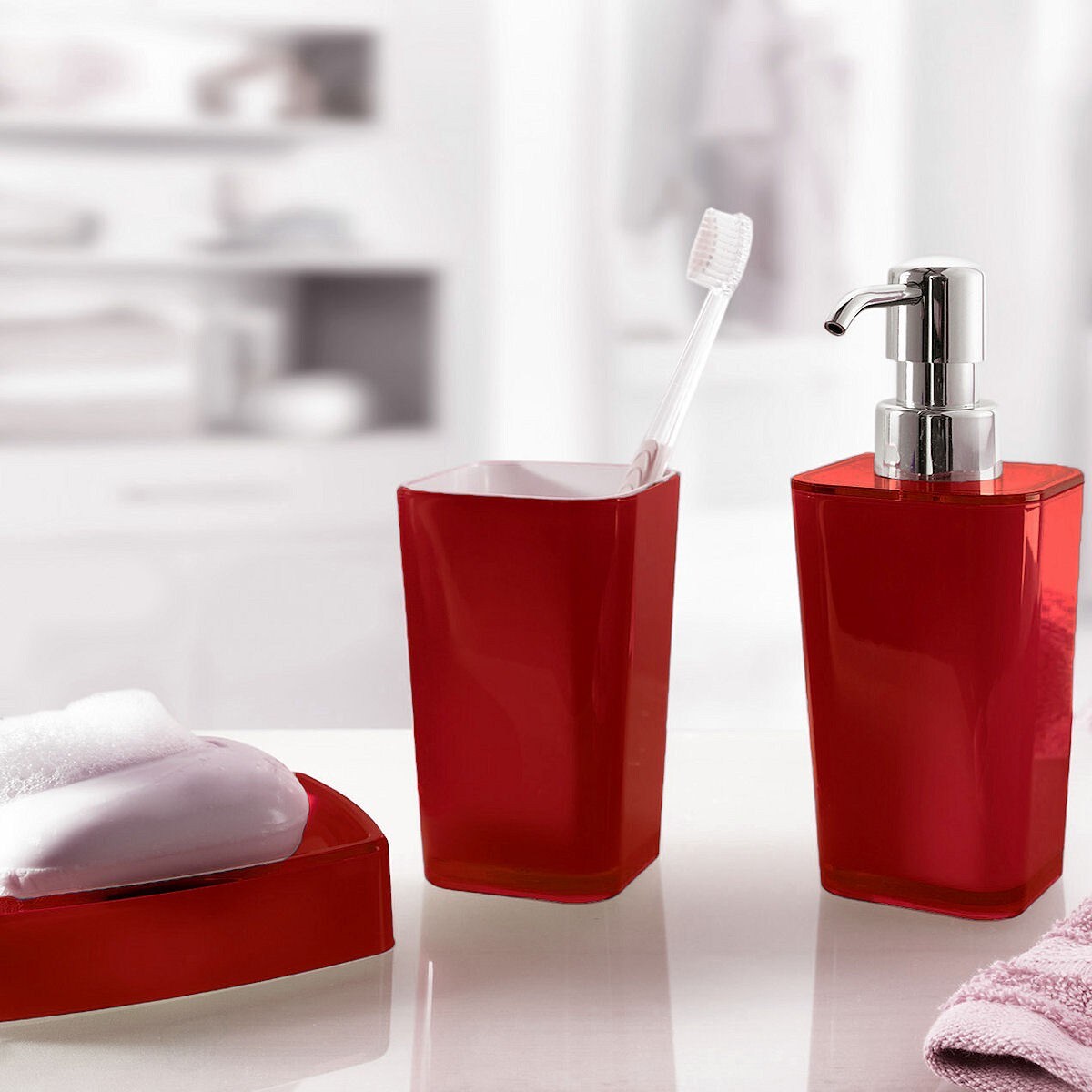 Kleine Wolke Easy Kubek łazienkowy Poppy Red