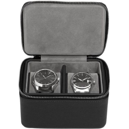 Pudełko na zegarki podróżne Stackers Pebble czarno-szare dwukomorowe