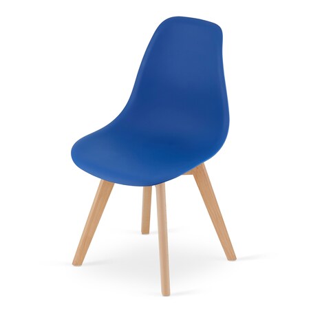 Krzesło do jadalni Kito Niebieskie, Nogi Naturalne 3 szt.