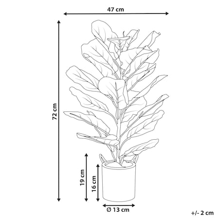 Sztuczna roślina FIDDLE LEAF TREE 72 cm Zielony
