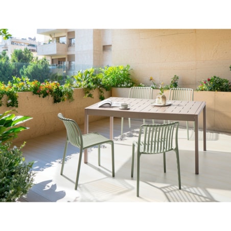 Stół ogrodowy BARTICA 154 cm 84 cm Brązowy