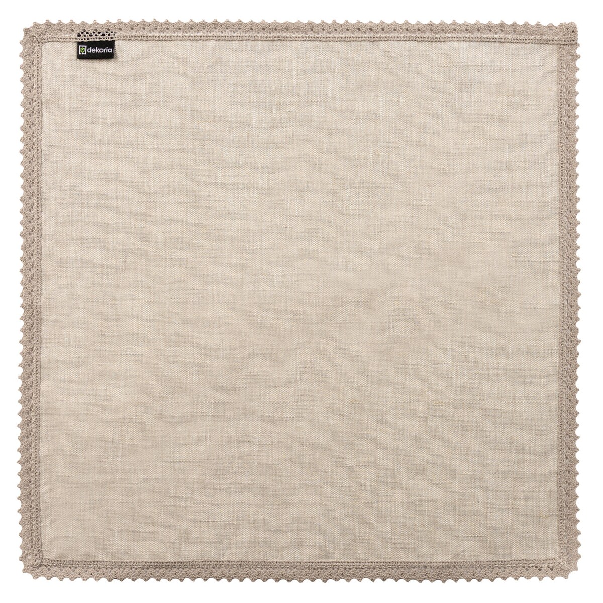 Komplet lnianych serwetek z koronką 4szt., naturalny len, 48 x 48 cm, Linen