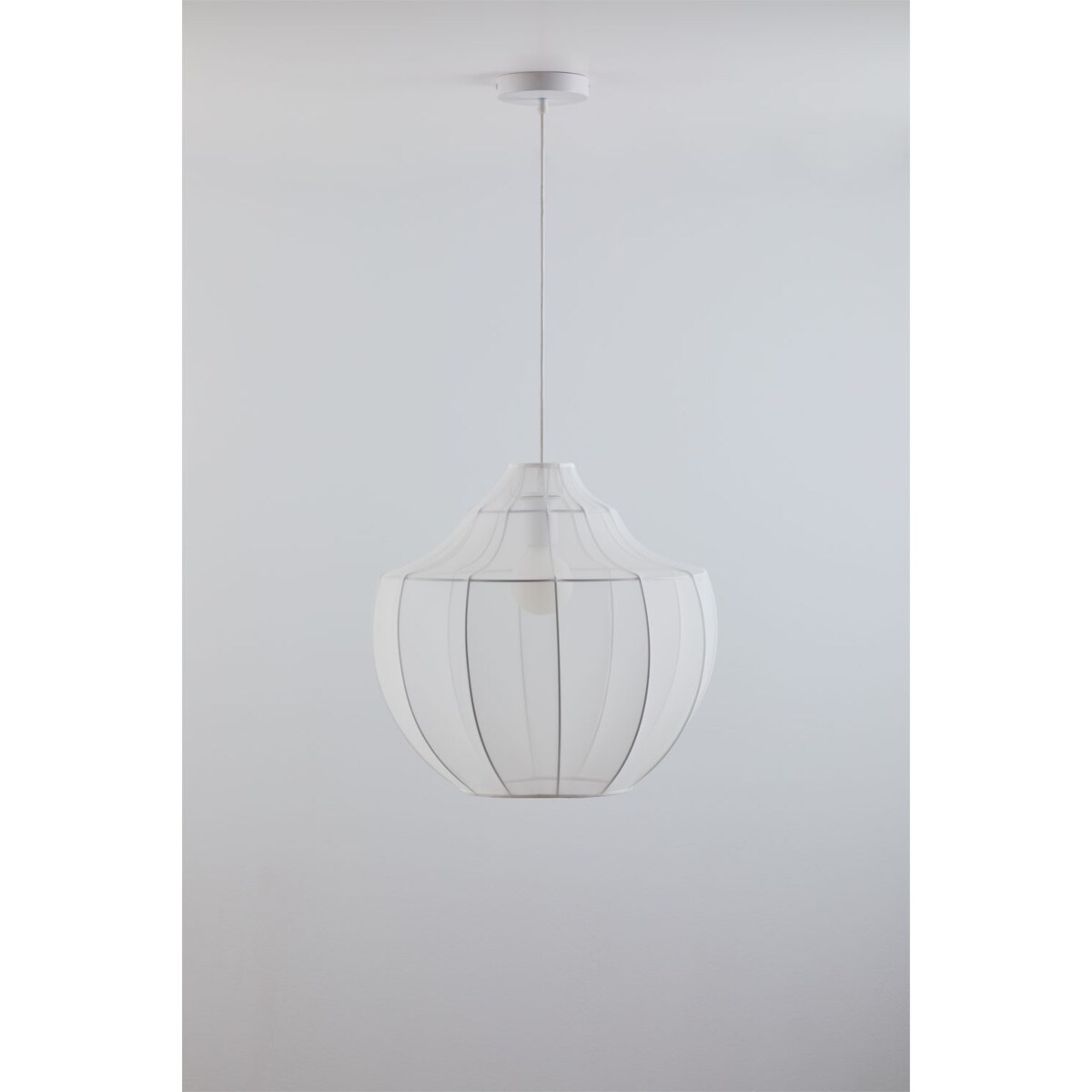 Lampa sufitowa z metalu i tkaniny biała Adaya Ø45 cm