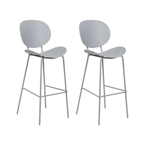 Zestaw 2 krzeseł barowych jasnoszary SHONTO