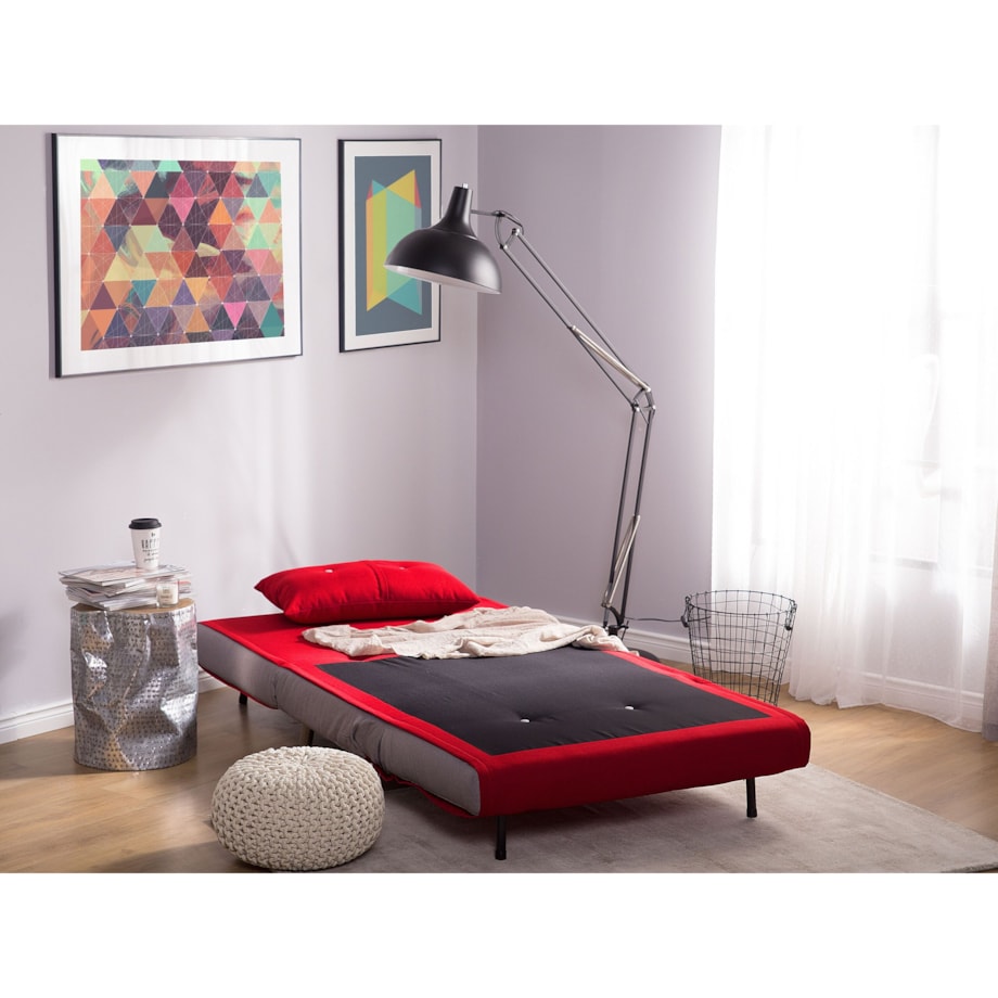 Sofa rozkładana czerwona FARRIS
