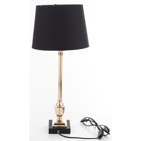 Lampa stołowa 58x25x25 cm MAUD z okrągłym czarnym abażurem