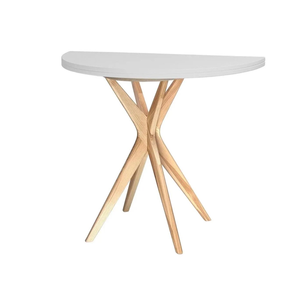 Stół półokrągły CUTTI 100x100 rozkładany jasny szary/jesion