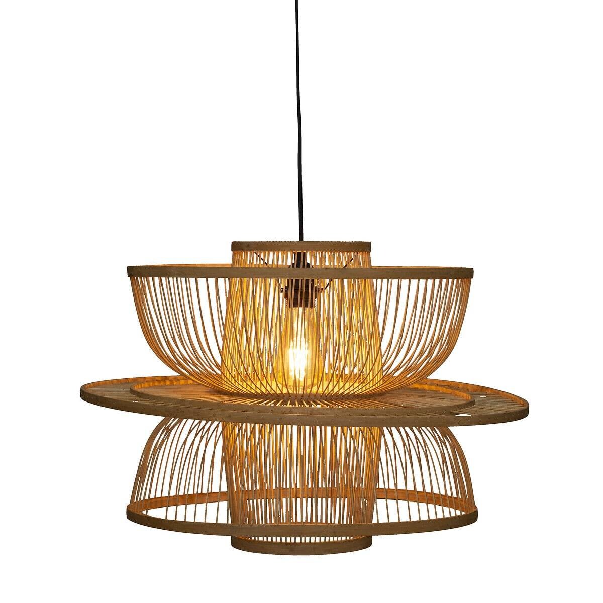 Lampa bambusowa, wisząca, Ø 60 cm