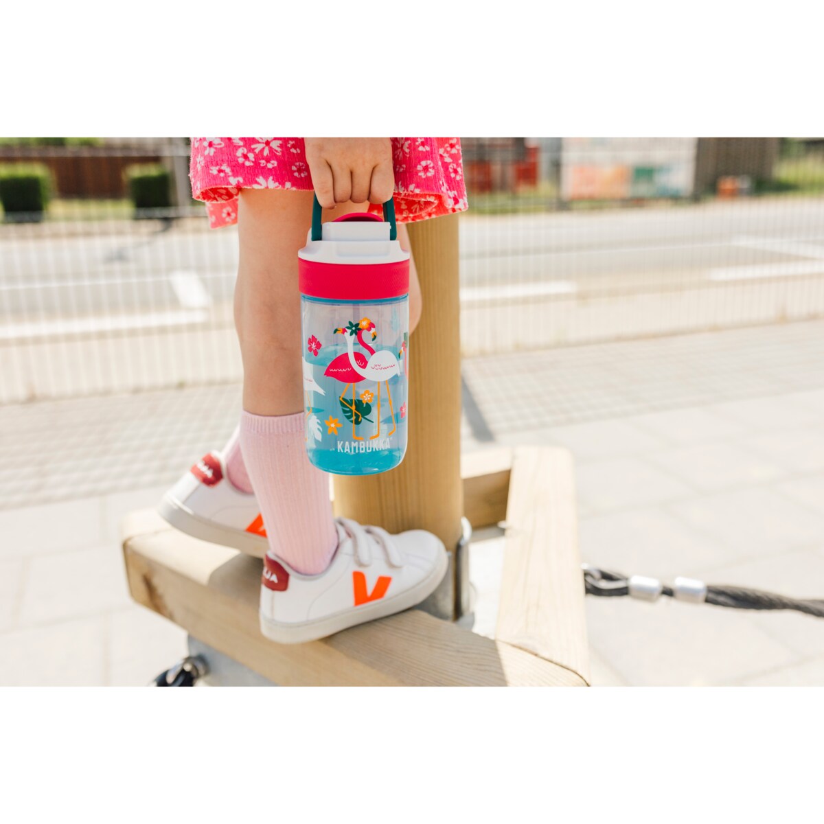Butelka dla dzieci (400 ml) Blue Flamingo Lagoon Kambukka