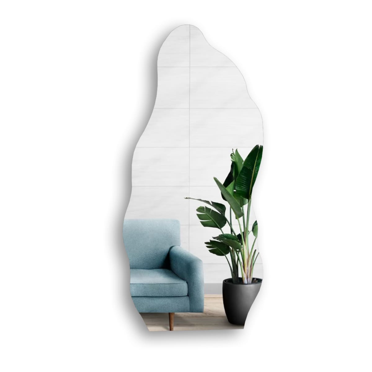 Dekoracyjne półowalne lustro o organicznym kształcie - AURO 2