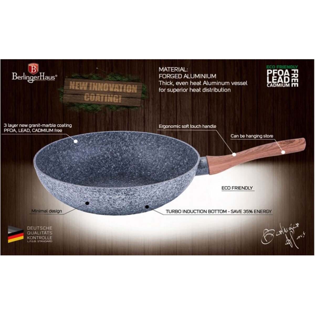 Zestaw patelni 3 ele. 20/24/28 cm BERLINGER HAUS Forest Line