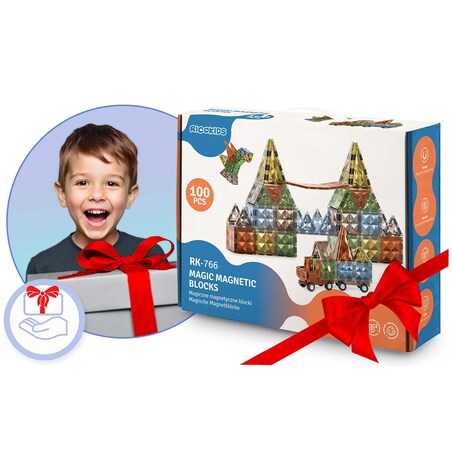 Klocki magnetyczne edukacyjne konstrukcyjne auto 3d Ricokids