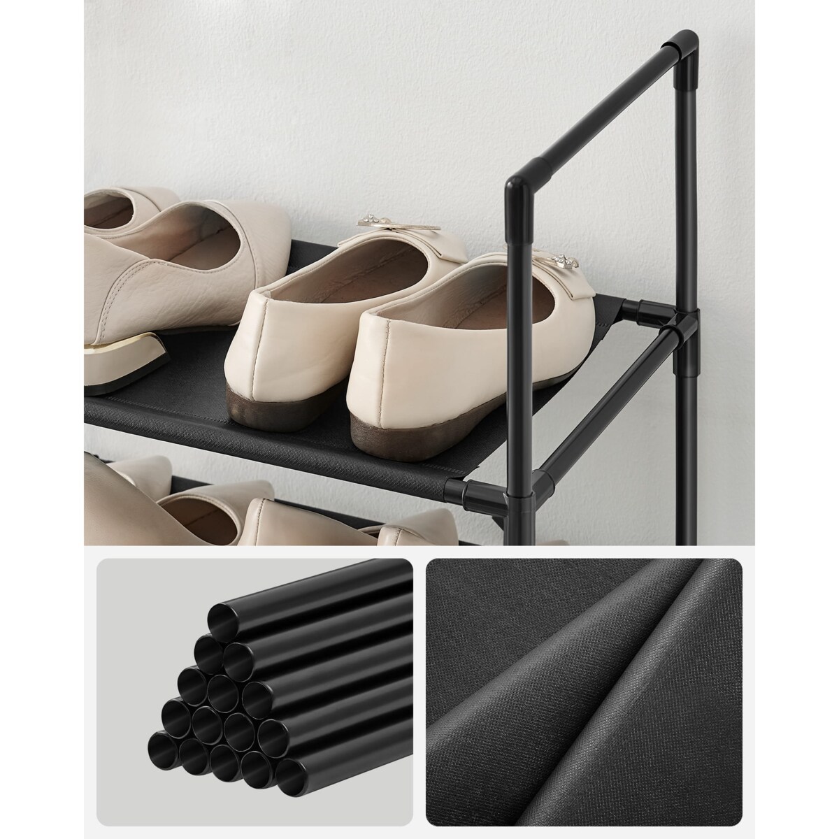 Szafka Na Buty 33X33X173 Cm Czarny