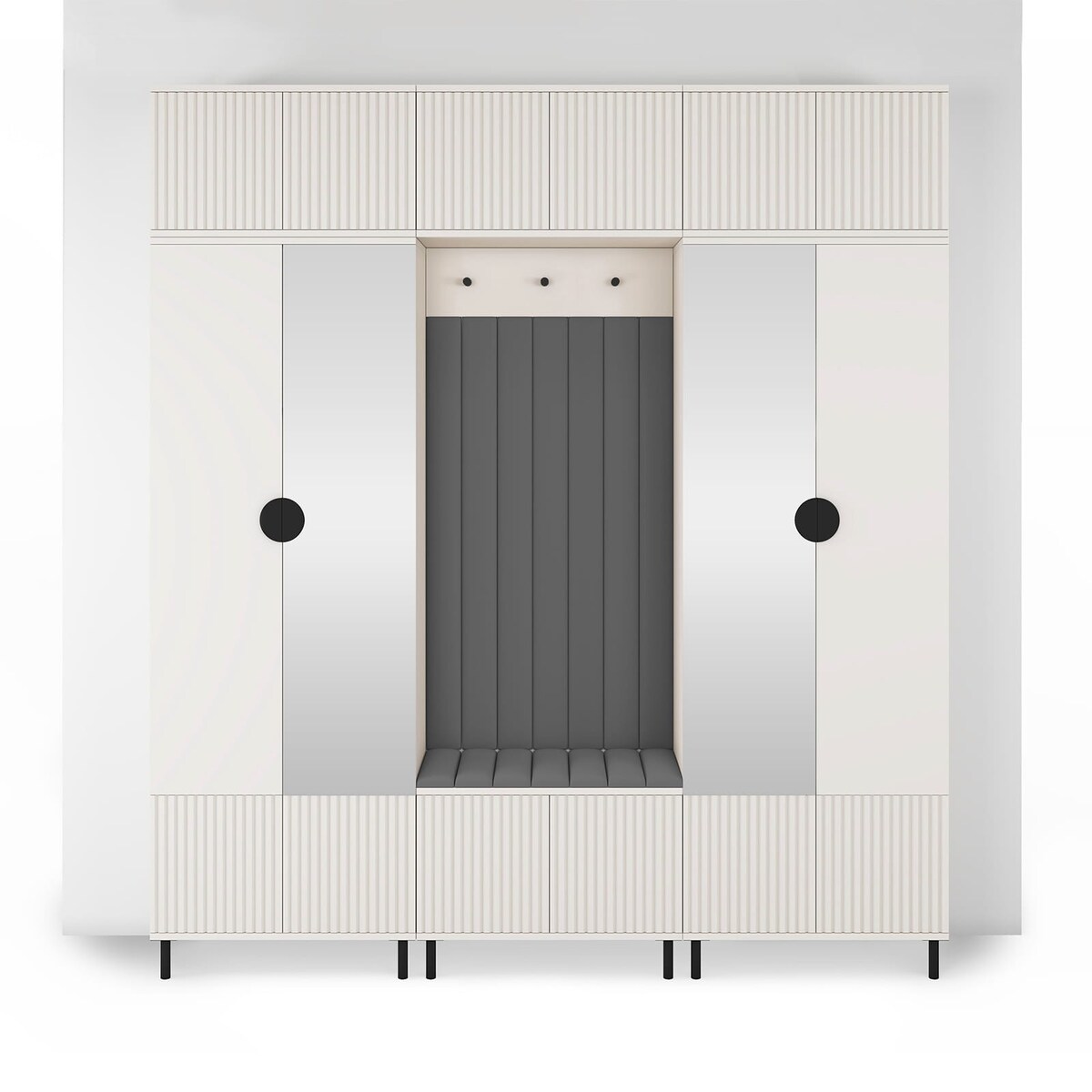 Przedpokój Ritmo wersja 3 frezowane fronty Cashmere panele Trinity 15