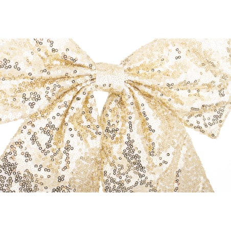 Cekinowa kokarda, złota, kpl. 4 sztuk, 36x35 cm