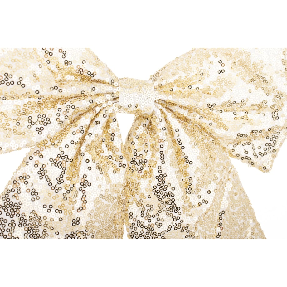 Cekinowa kokarda, złota, kpl. 4 sztuk, 36x35 cm