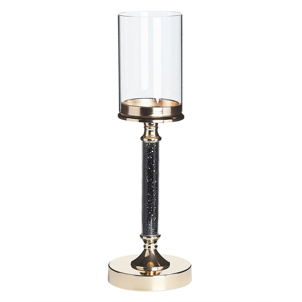 Świecznik szklany 41 cm złoto-czarny ABBEVILLE