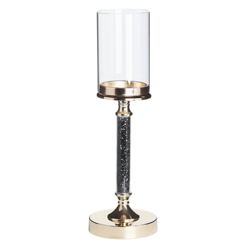 Świecznik szklany 41 cm złoto-czarny ABBEVILLE