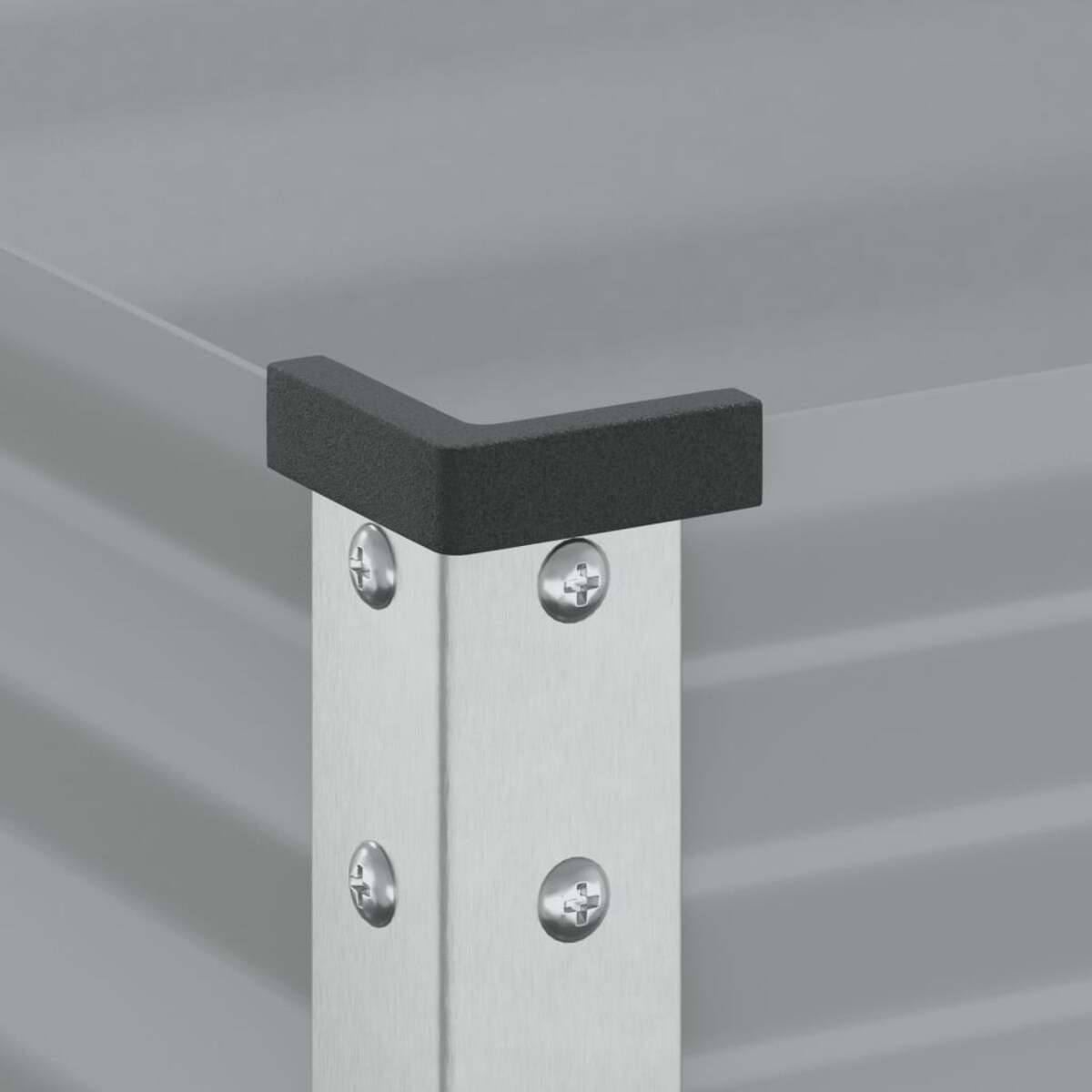 vidaXL Donica ogrodowa, szara, 45x45x88 cm, stal