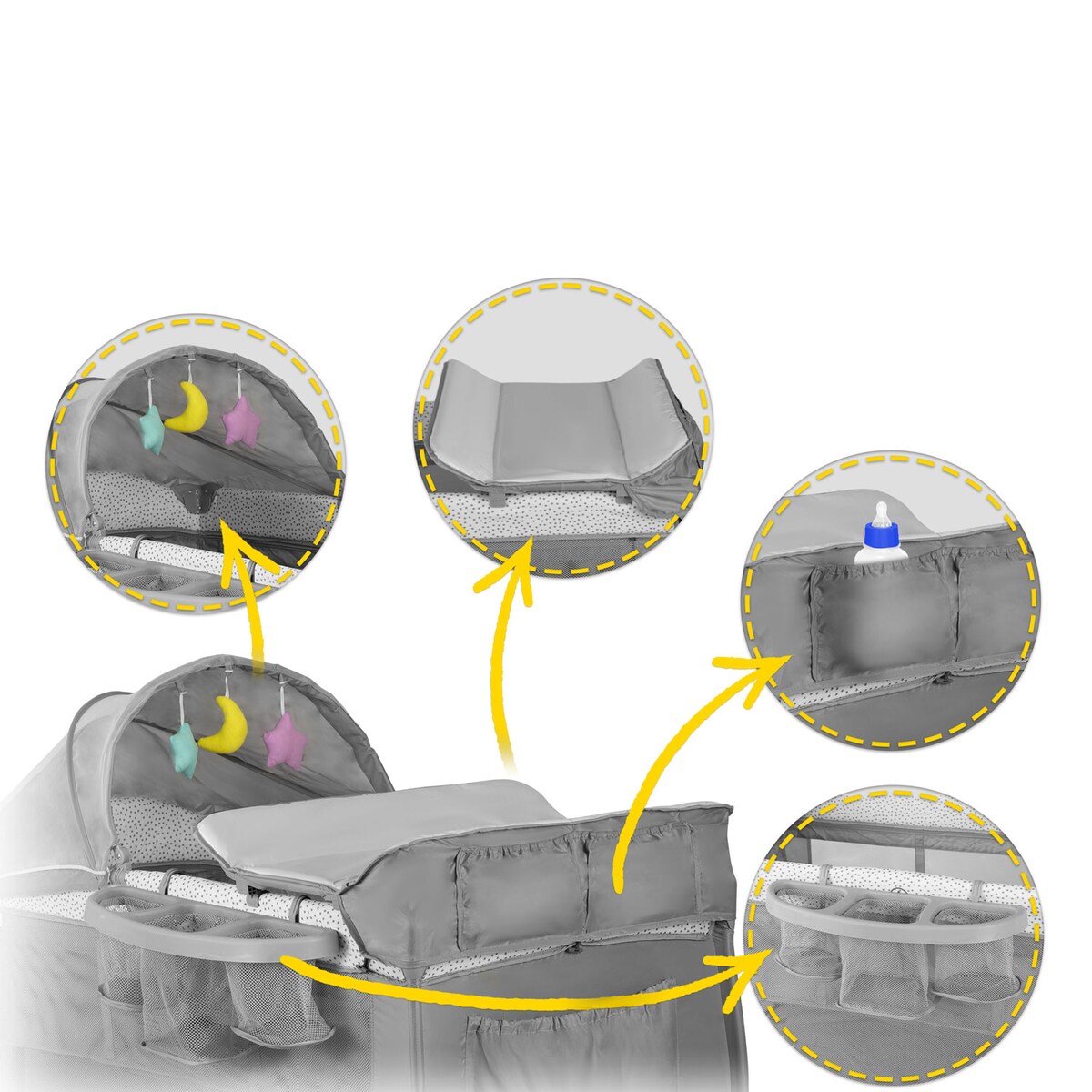 Łóżeczko turystyczne dla dziecka składane podróżne kojec Ricokids + materac + torba