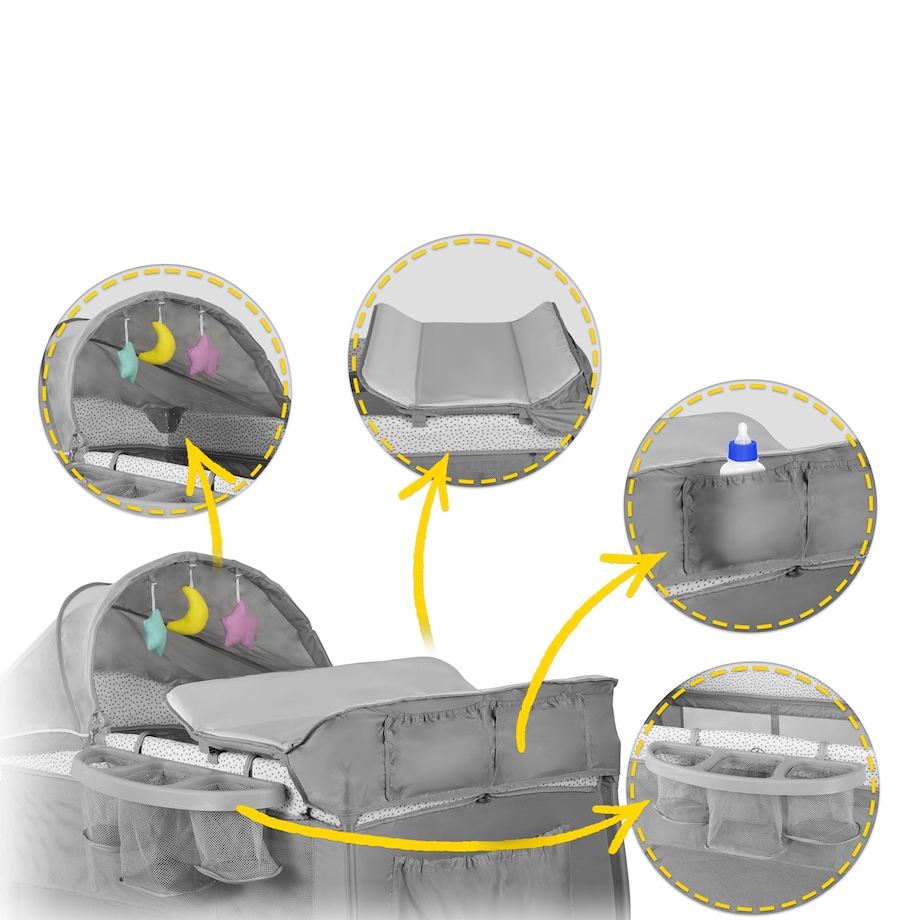 Łóżeczko turystyczne dla dziecka składane podróżne kojec Ricokids + materac + torba