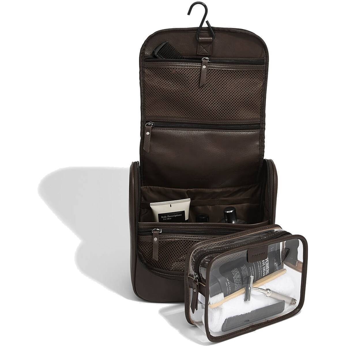 Kosmetyczka podróżna do zawieszenia Stackers brązowa