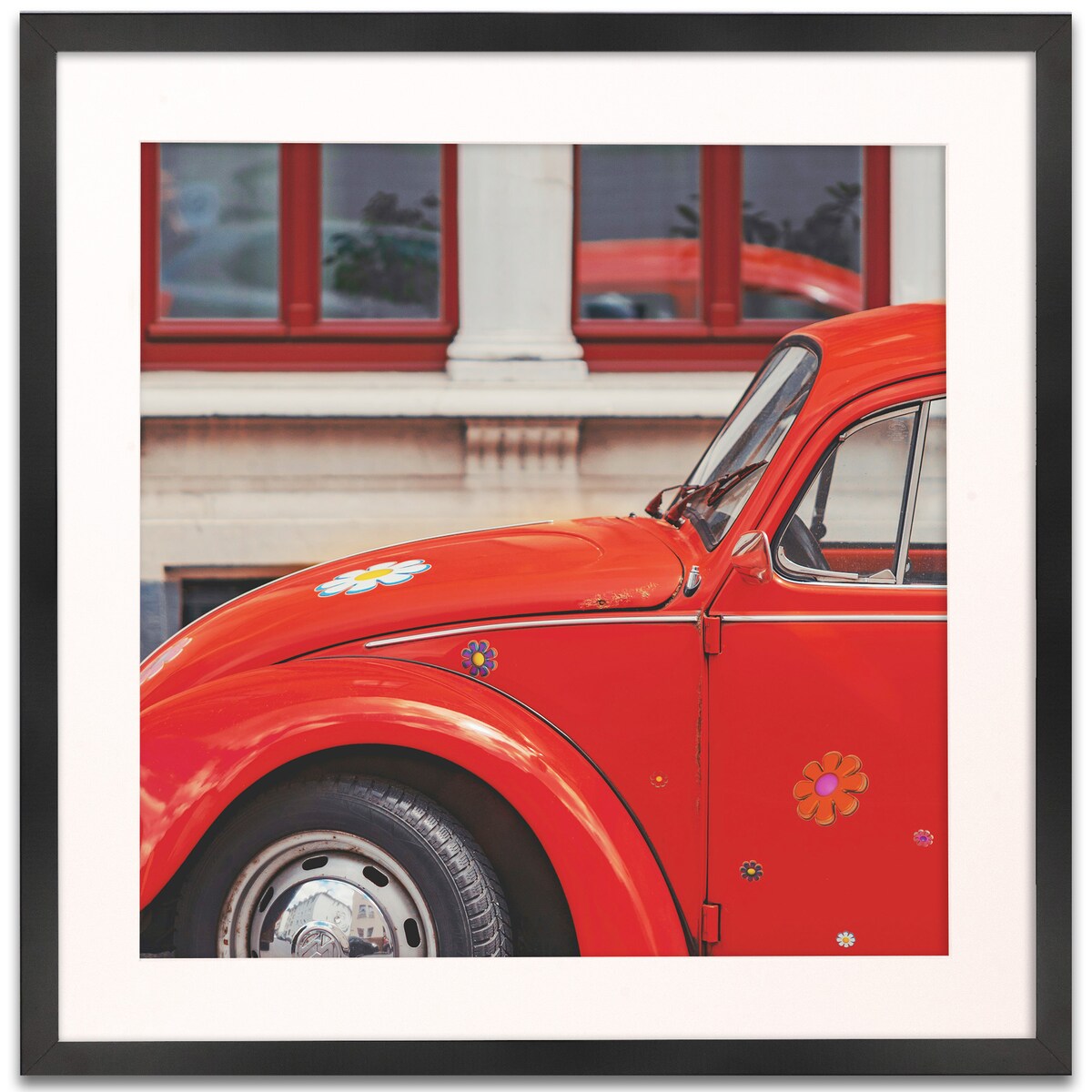 Ramka na zdjęcia 50x50 cm z passe partout czarna ramka z okienkiem passe partout na zdjęcie 40x40 cm kwadratowa ramka FRAMAI®