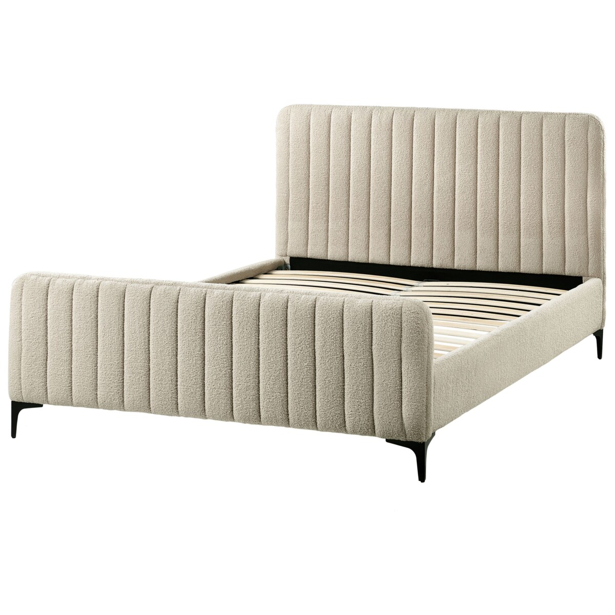 Łóżko Boucle LUNAN 140 x 200 cm Beżowy