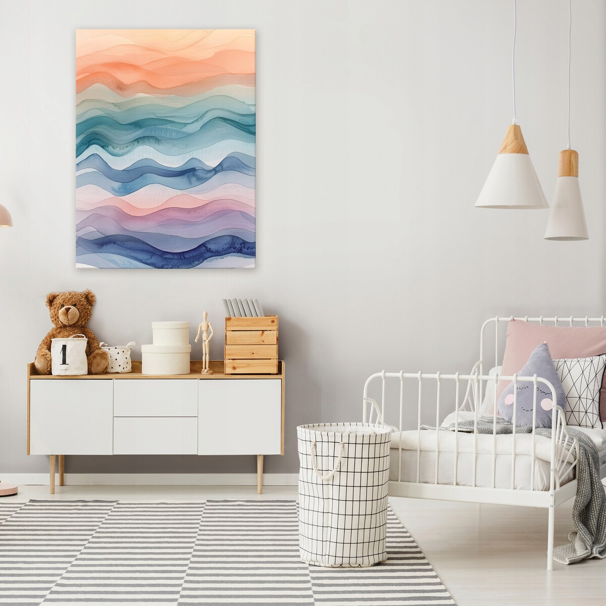 Obraz Do Sypialni Salonu Na Płótnie Abstrakcja Akwarela Kolorowy 40x60