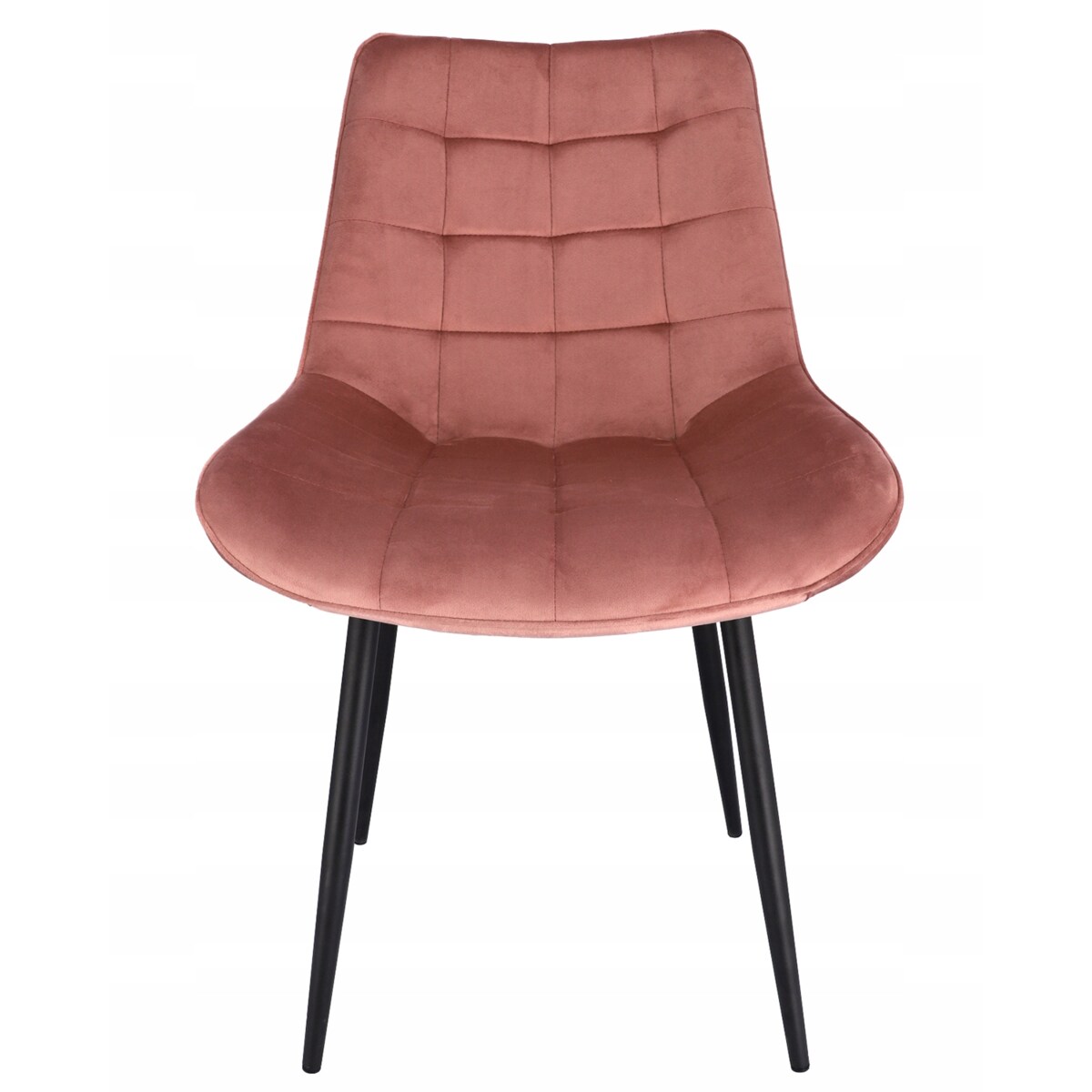 Krzesło tapicerowane welurowe MISTY różowe