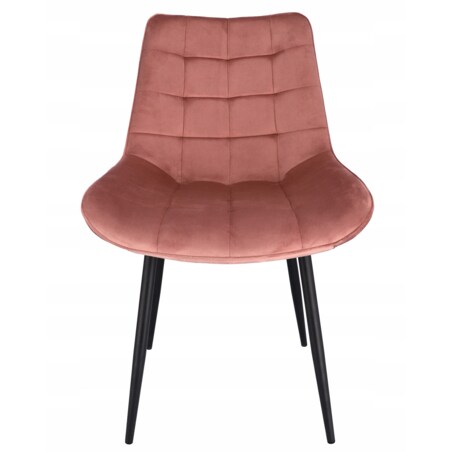 Krzesło tapicerowane welurowe MISTY różowe