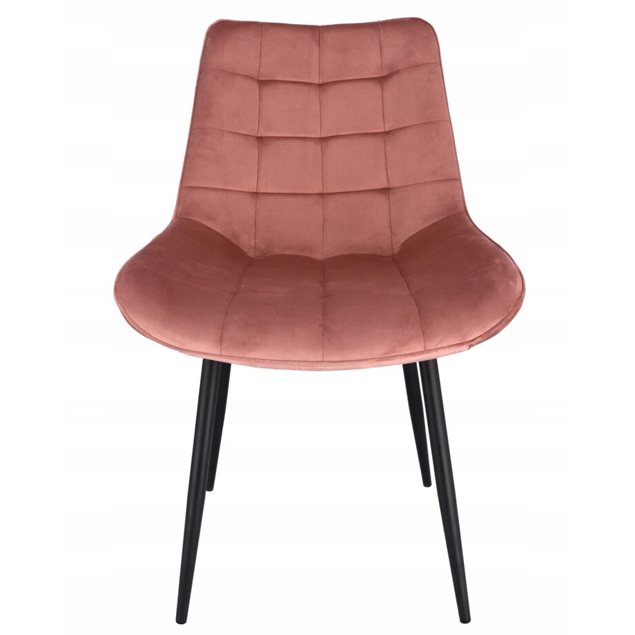 Krzesło tapicerowane welurowe MISTY różowe
