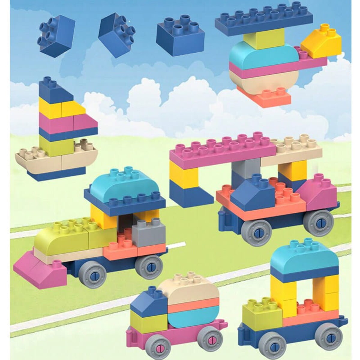 SOFT blocks - miękkie klocki konstrukcyjne 77 elementów