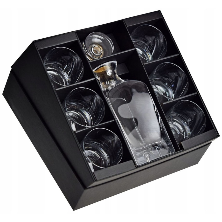 KROSNO LEGEND ZESTAW DO WHISKY Z KARAFKĄ NA 6 OSÓB SZKLANKI 7 ELEMENTÓW
