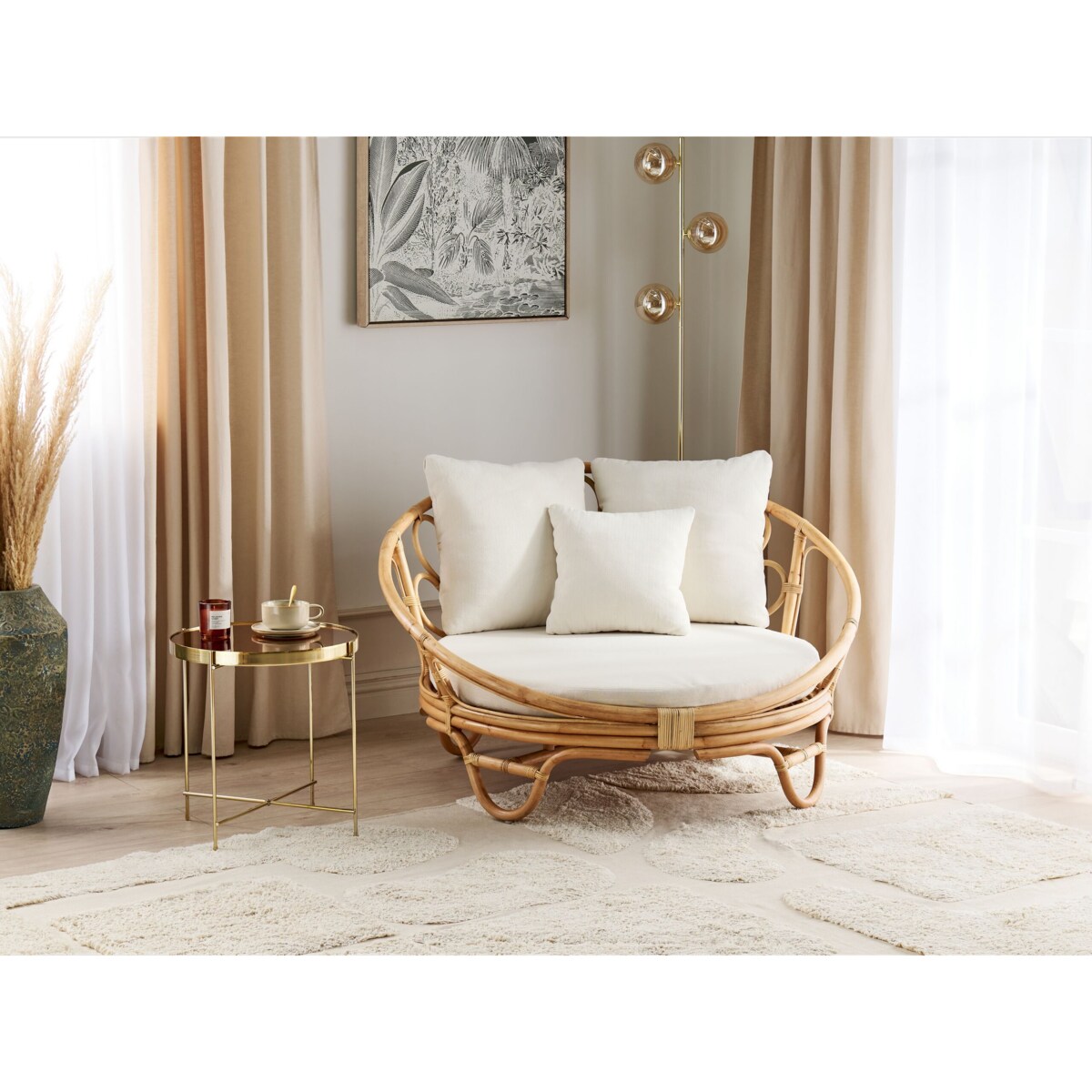 Kosz ogrodowy rattanowy naturalny ROSSANO