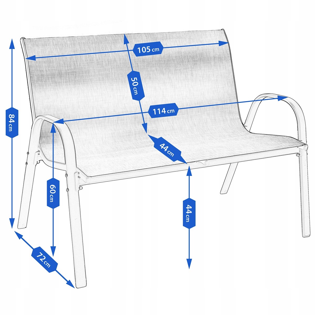 Zestaw mebli ogrodowych z tekstylenu czarne