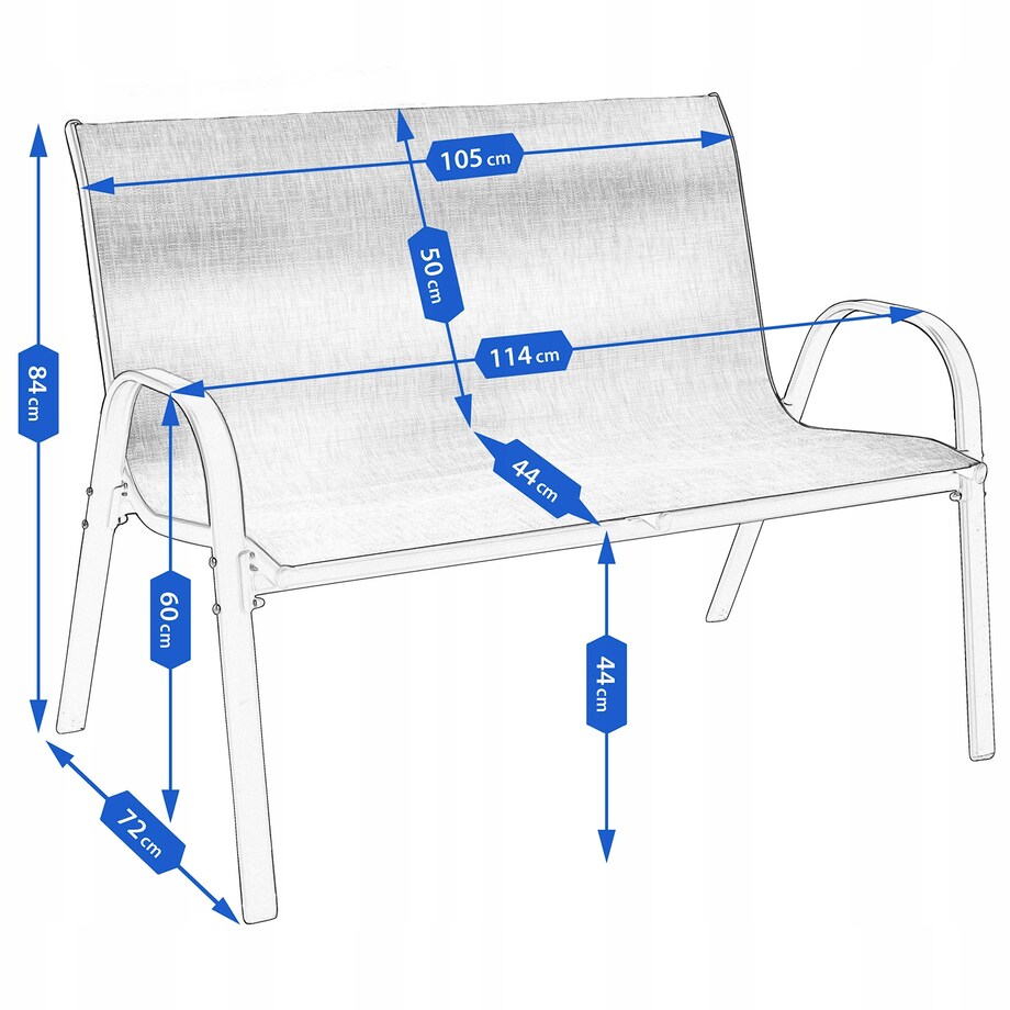 Zestaw mebli ogrodowych z tekstylenu czarne