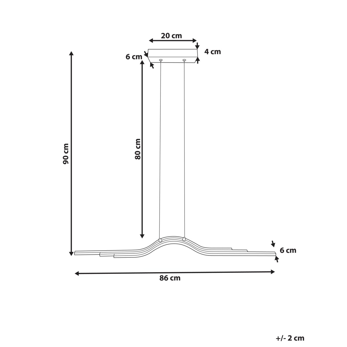 Lampa wisząca LED metalowa biała HONGU