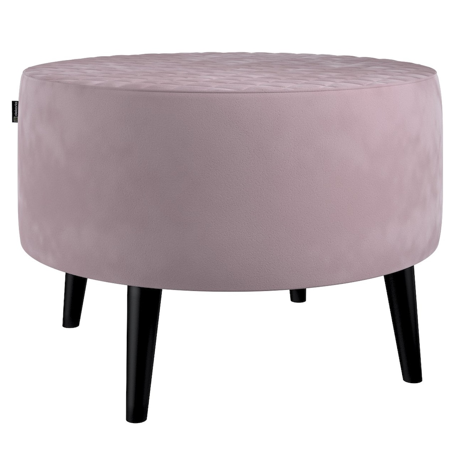 Podnóżek okrągły pikowany, zgaszony róż, Ø60 x 40 cm, Velvet