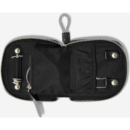 Pudełko podróżne na biżuterię z miejscem na pierścionki Stackers małe beżowoszare nylonowe