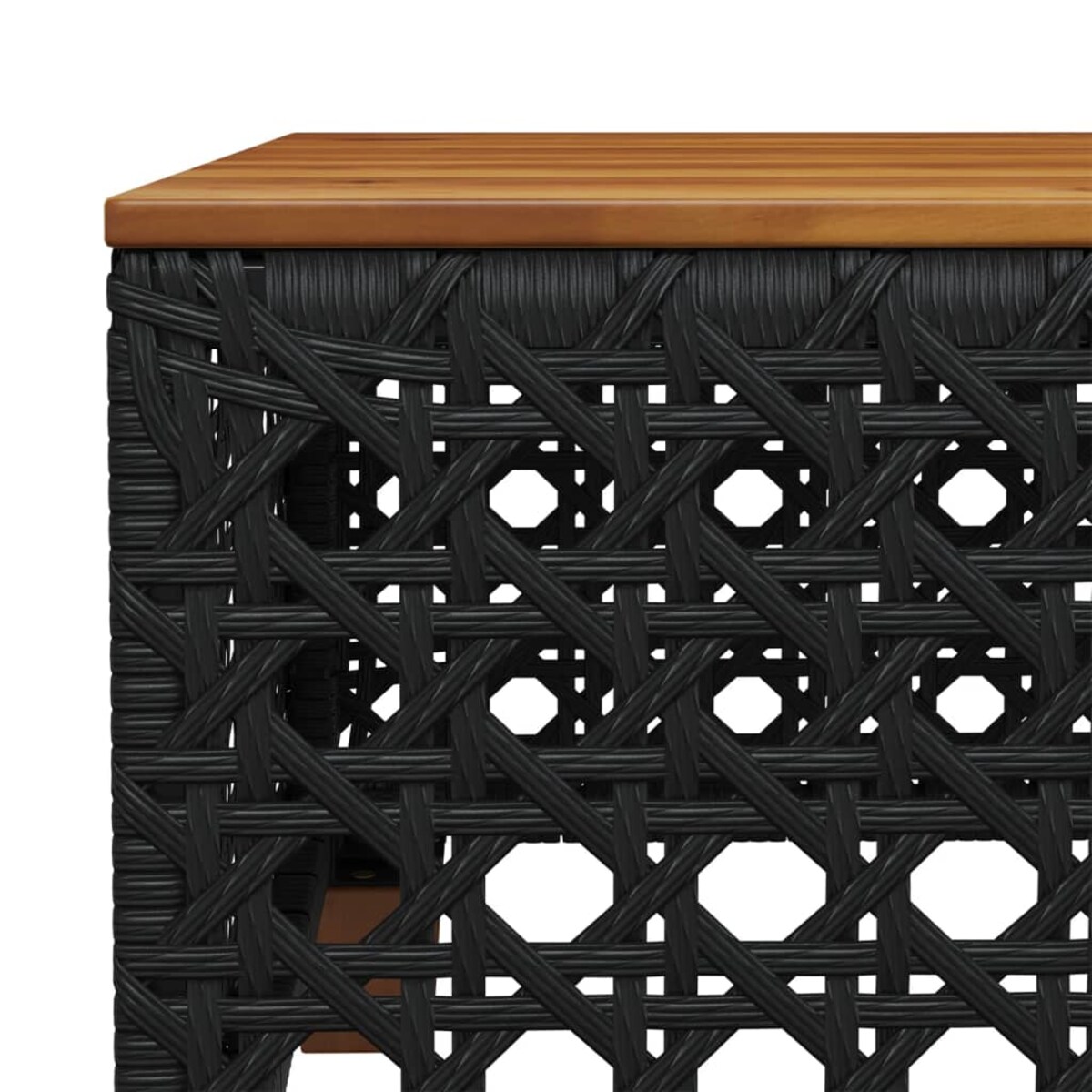 vidaXL Stolik ogrodowy, czarny, 55x55x36 cm, polirattan i akacja