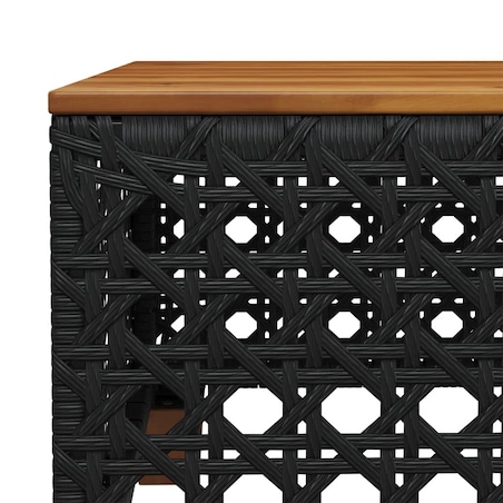 vidaXL Stolik ogrodowy, czarny, 55x55x36 cm, polirattan i akacja