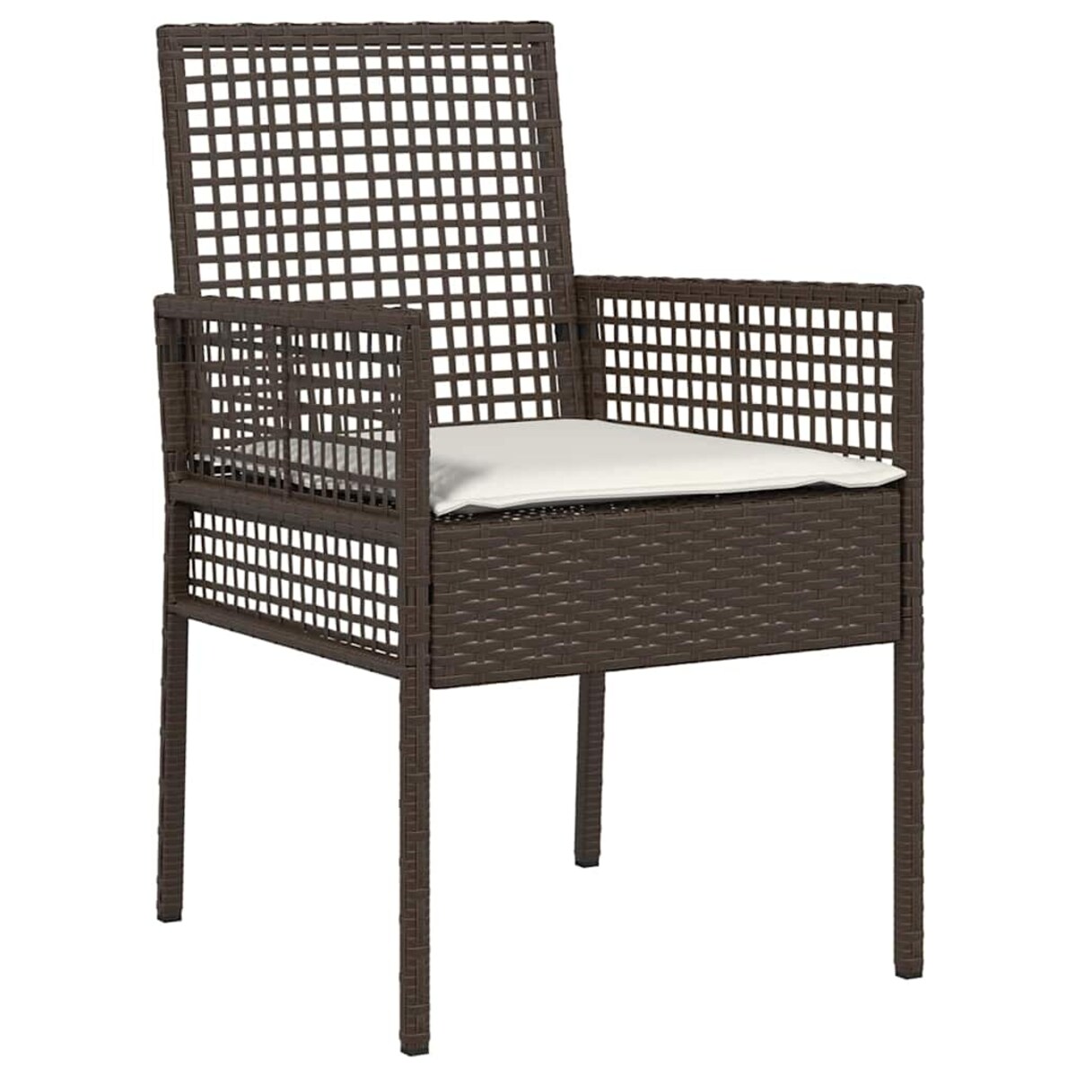 vidaXL Krzesło Ogrodowe 2 pcs Brązowy 53 x 60 x 85cm polirattan