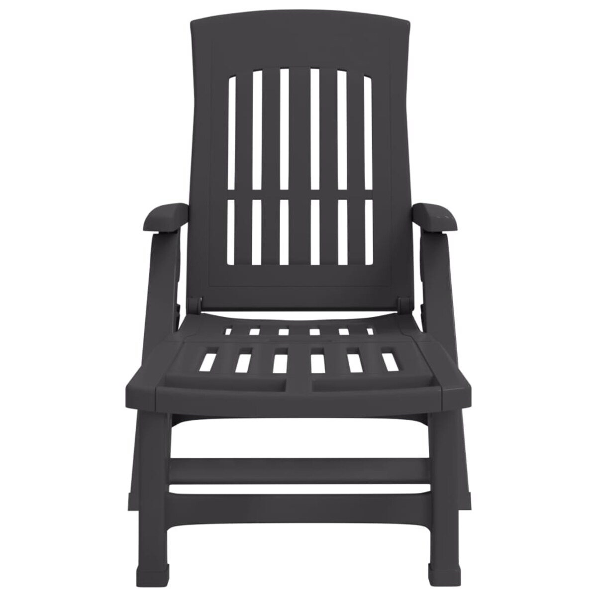 vidaXL Składany leżak na kółkach, antracytowy, PP