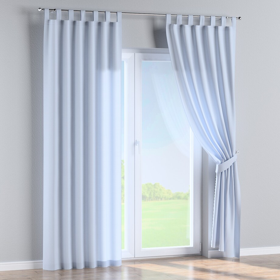 Zasłona na szelkach 1 szt. 130x260 pastelowy niebieski