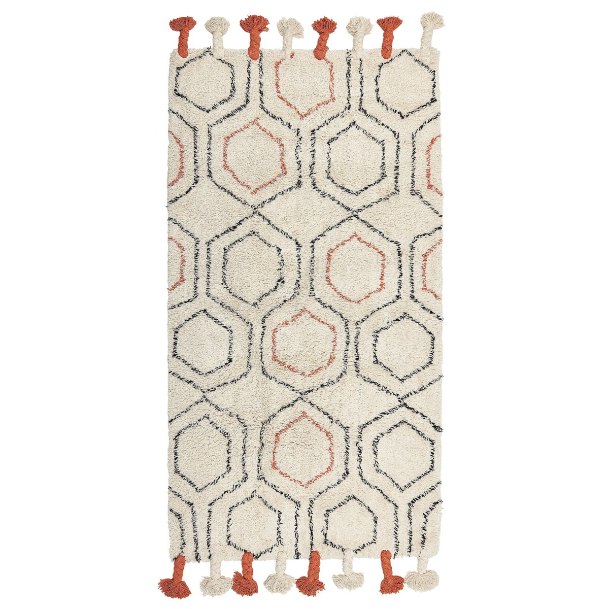 Dywan bawełniany 80 x 150 cm beżowo-pomarańczowy HAJIPUR